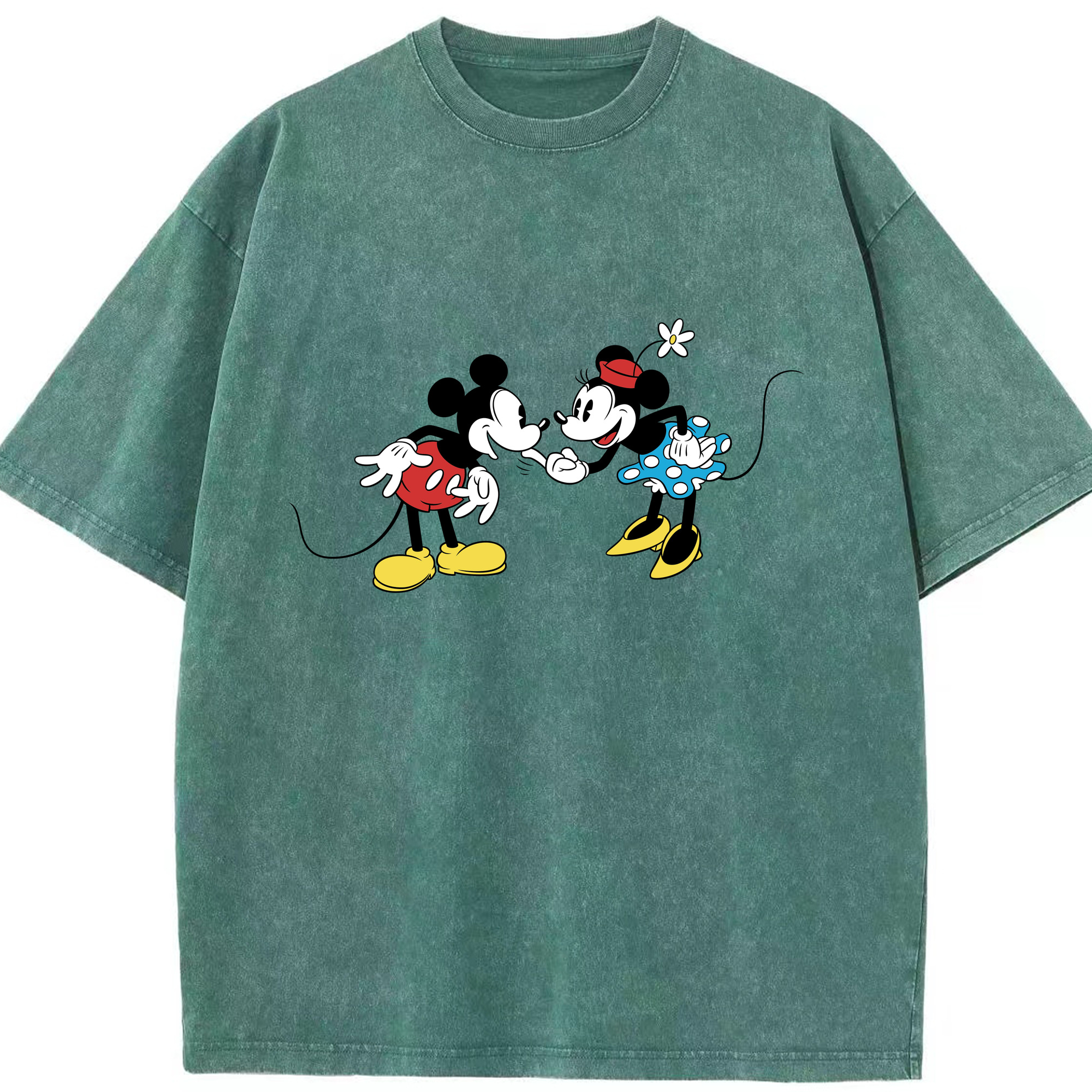（画像用） ミッキーマウス Mickey Mouse 綿100% ヴィンテージ風 半袖Tシャツ（フロントプリント）